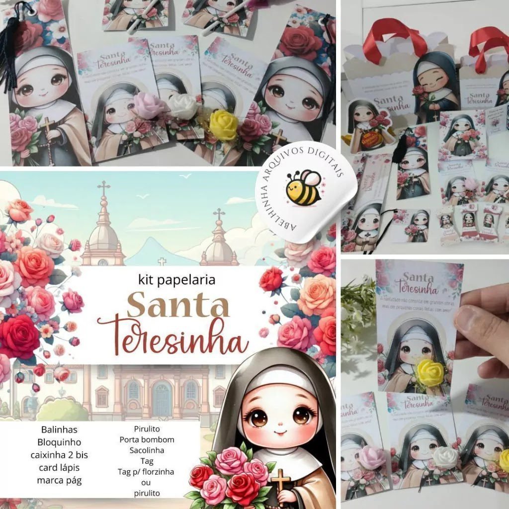 Kit Papelaria Santa Teresinha