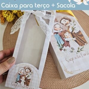 Caixa + Sacola Para Terço Sagrada Familia