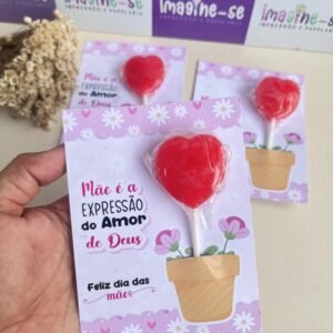 Cartão para Pirulito - Dia das Mães