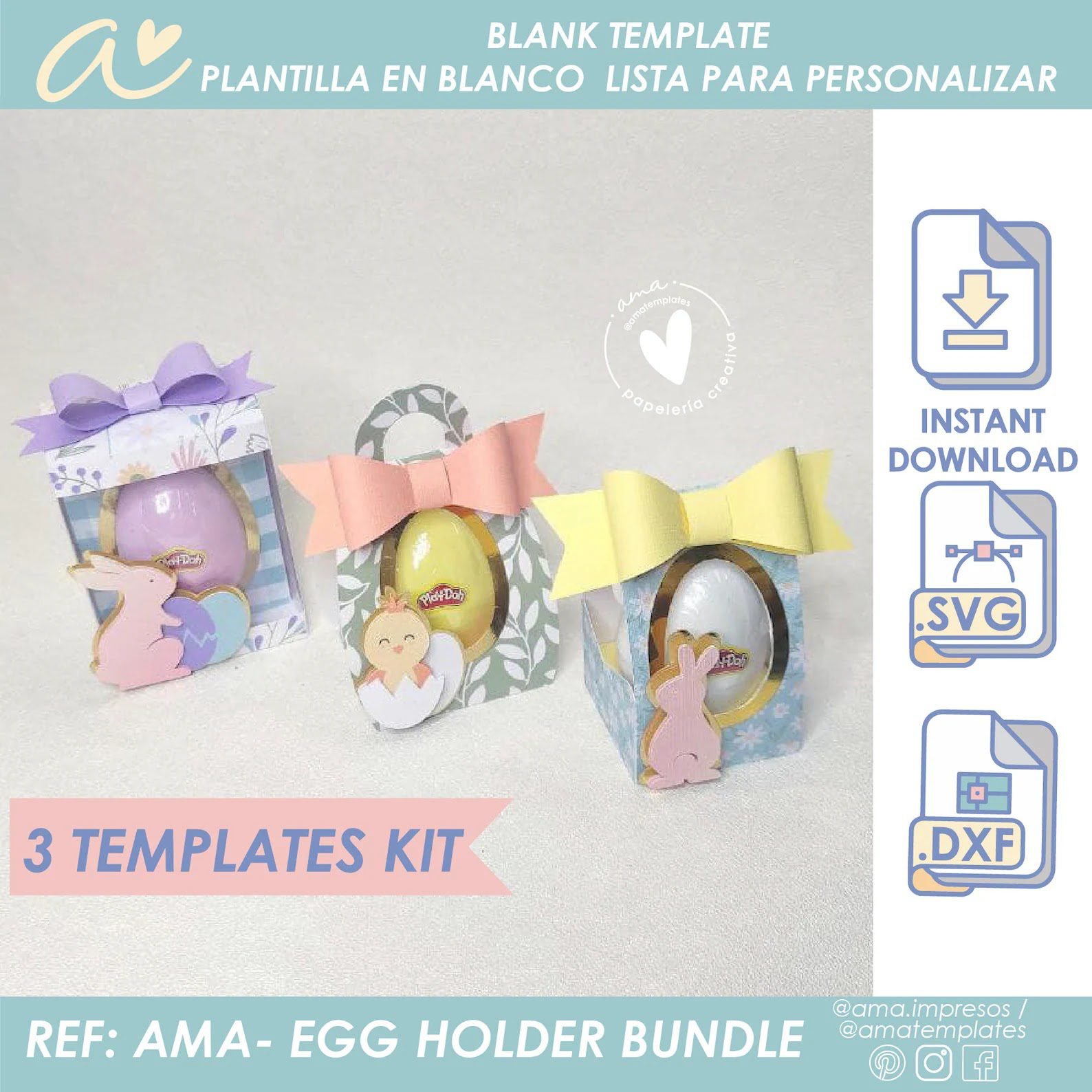 Egg Holder Template Kit, Chocolate Egg Holders Template For Easter Treats