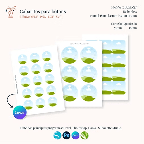 Templates Para Bótons - Canva