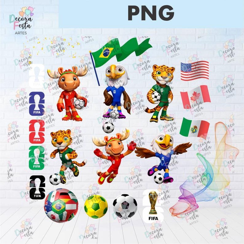 Kit Digital Copa - Mascotes