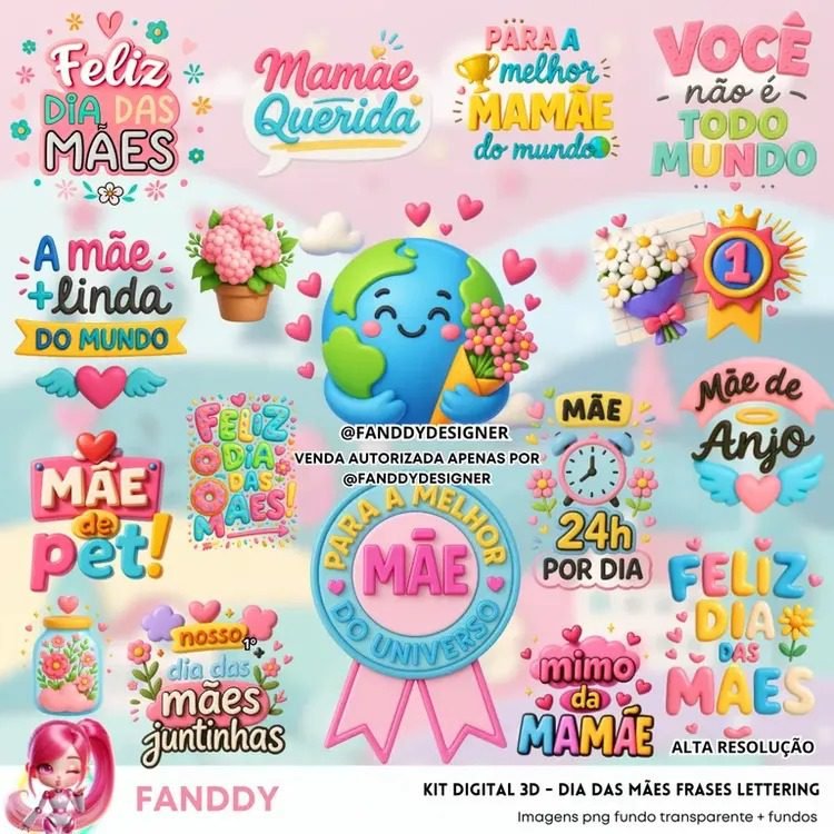 Kit Digital - Dia Das Mães Lettering