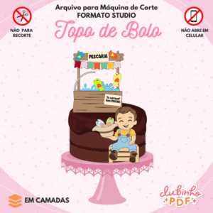 Topo De Bolo Junino - Menino Pescaria