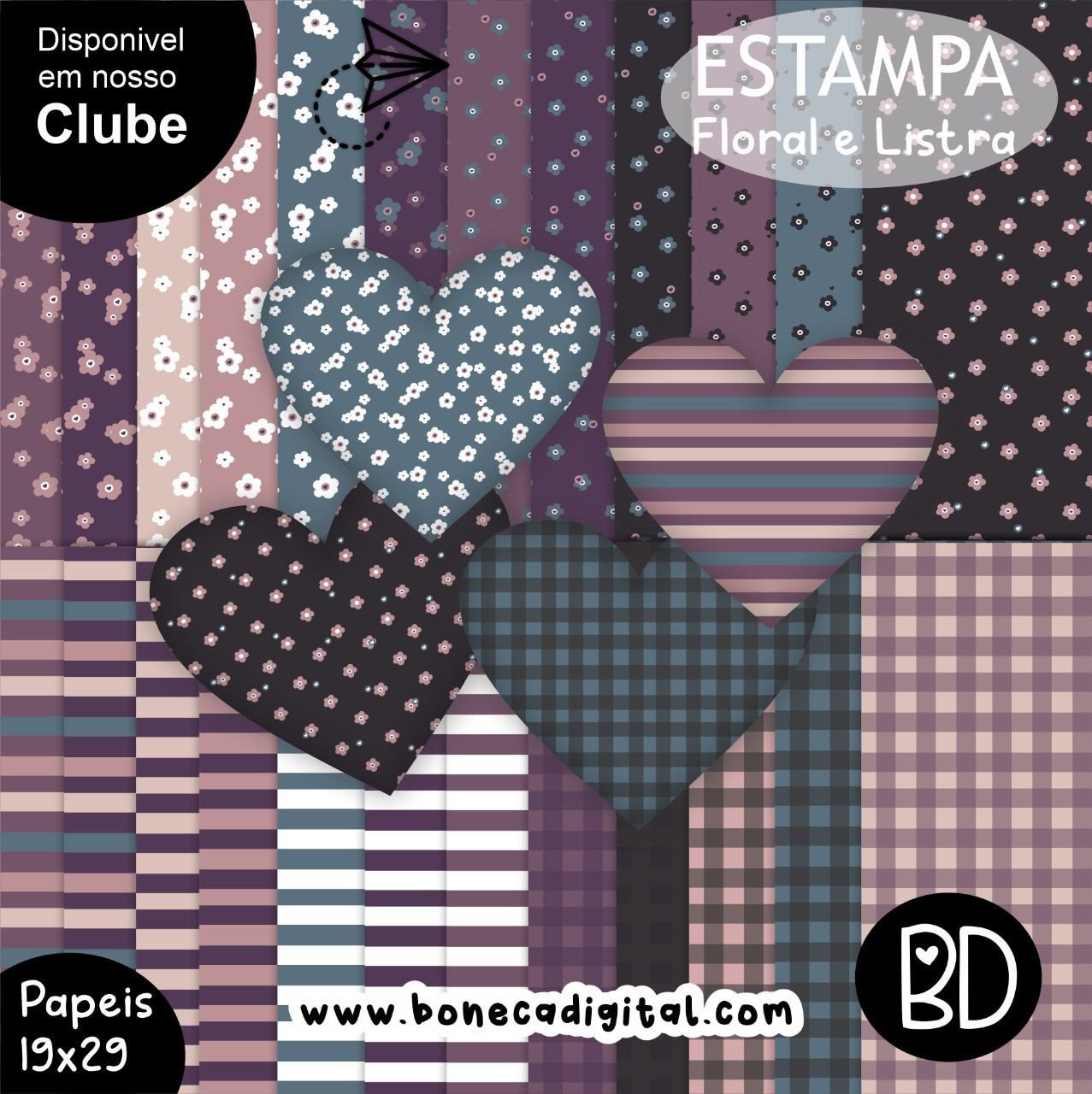 Floral E Listra Lilas