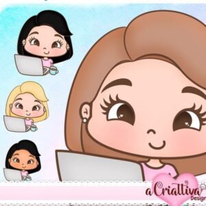 Kit Digital- Meninas No Notebook