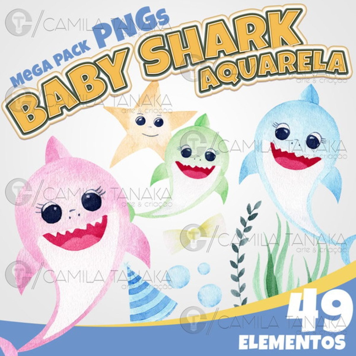 Baby Shark Aquarela