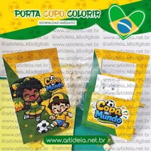Porta Copo Colorir Copa Do Mundo
