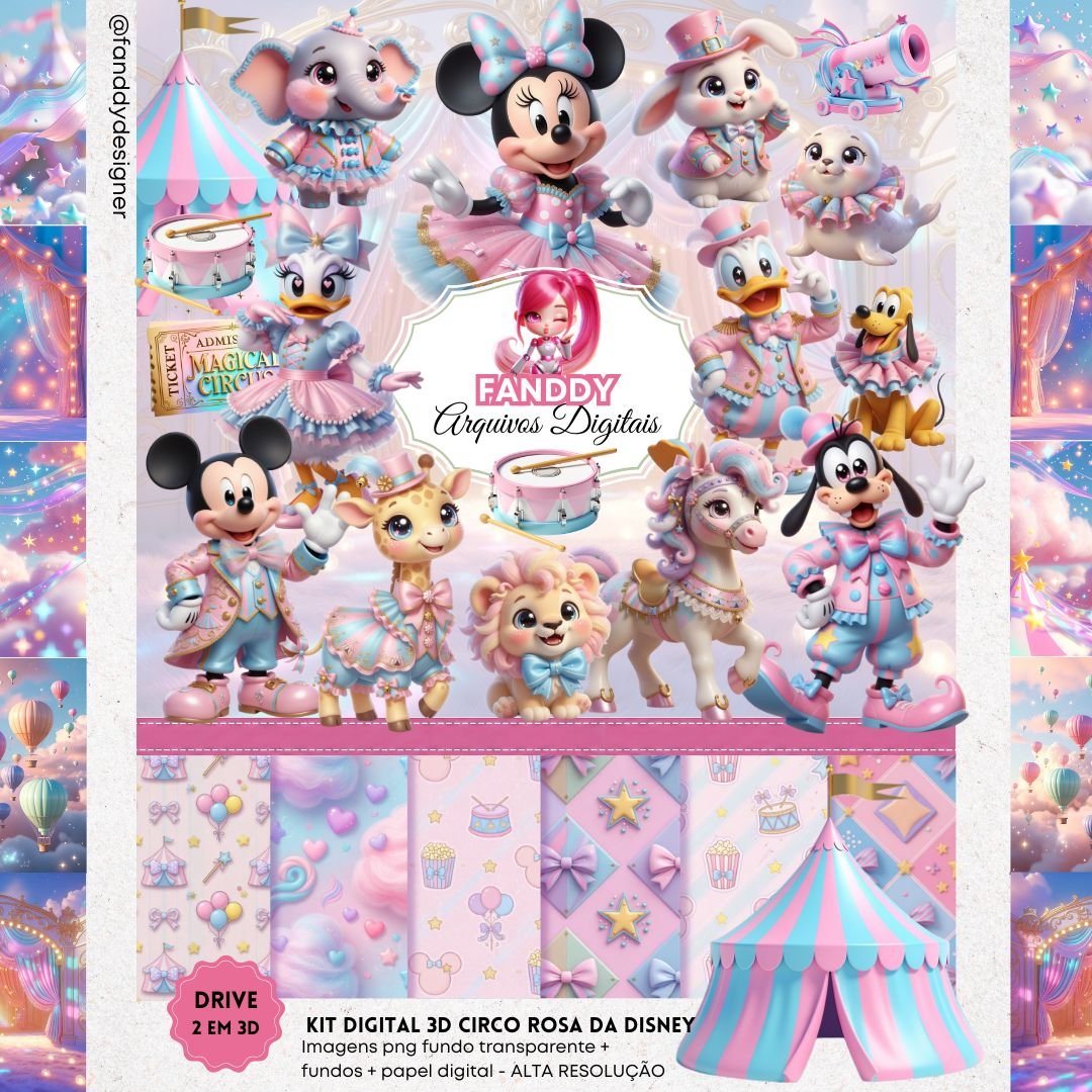 Kit Digital - Circo Rosa  3D