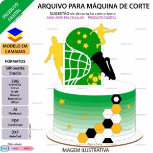 Topo De Bolo Futebol Arco Gol