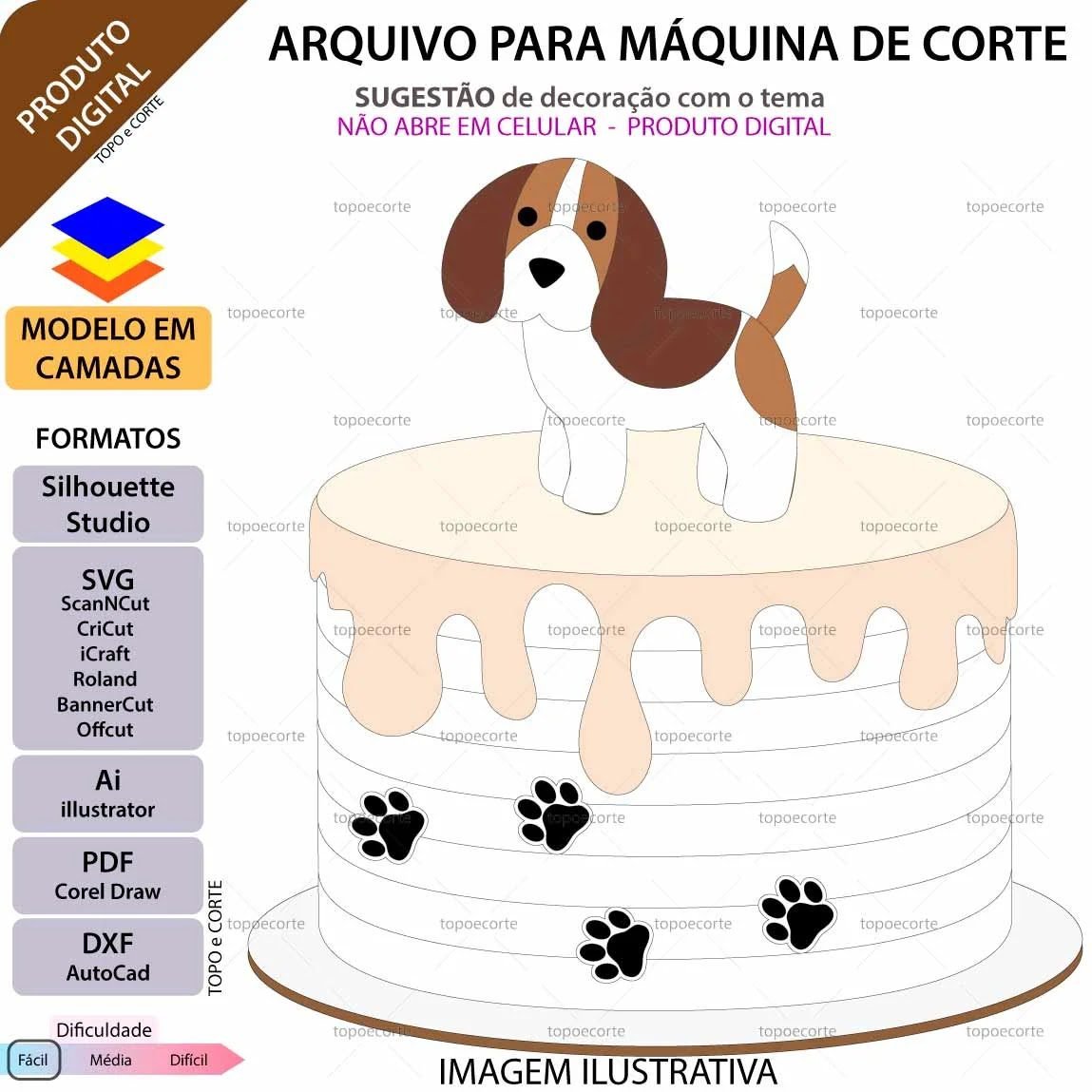 Topo De Bolo Doguinho Beagle