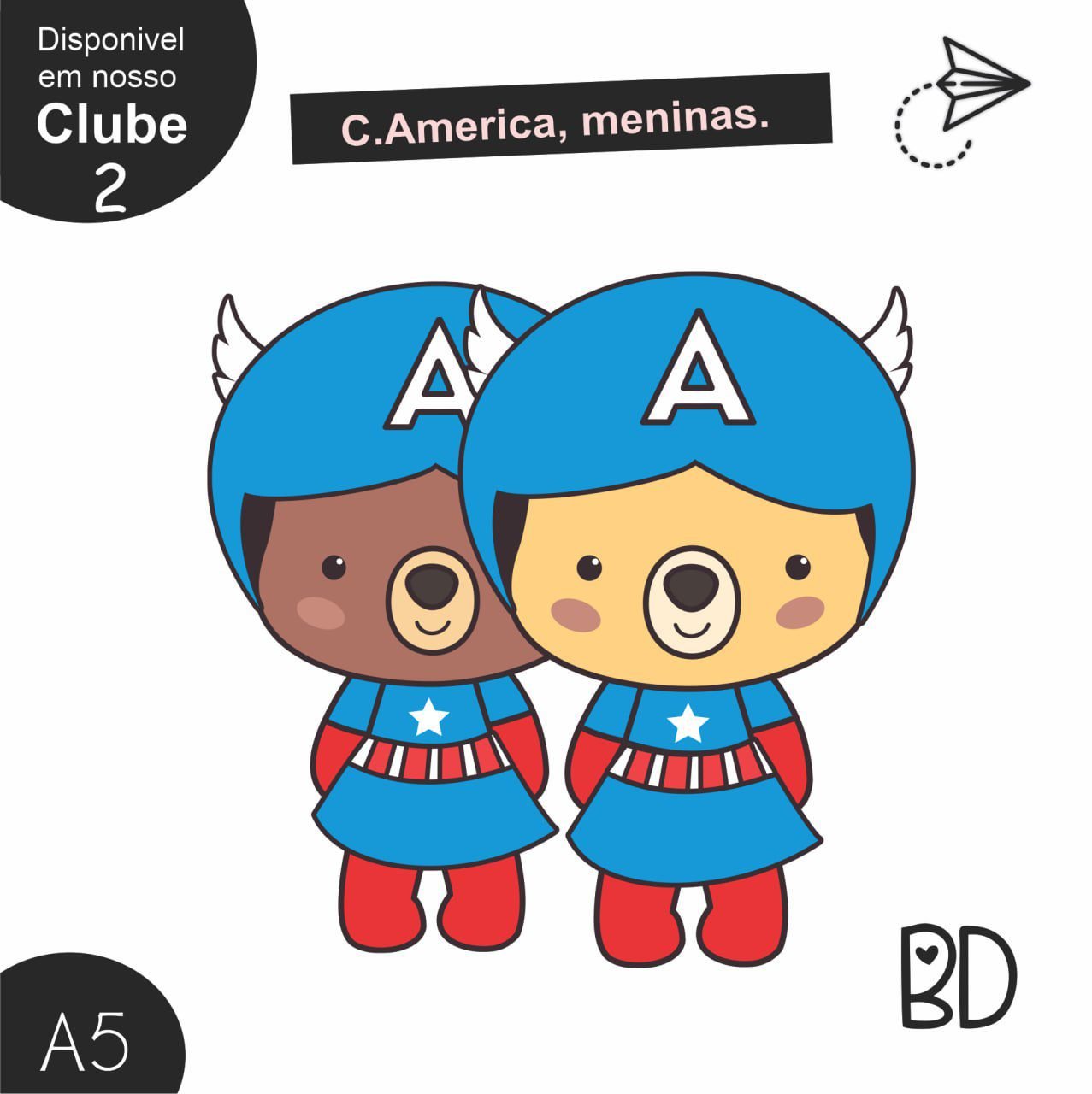 Ursinho Cap America Menina