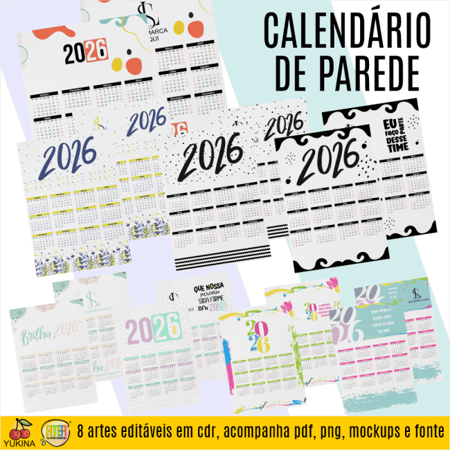 Arte Calendário de Parede 2026