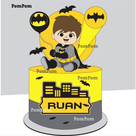 Topo de Bolo Batman Baby Ruan
