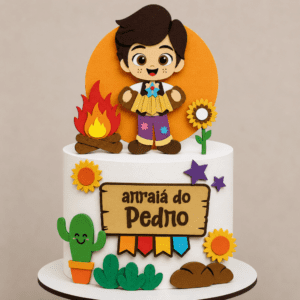 Topo De Bolo Junino Arraiá do Pedro
