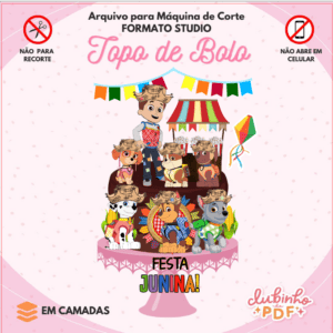 Topo De Bolo Junino - Arraia Patrulha Canina (Studio + PDF)
