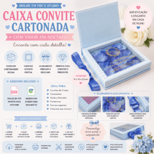 Caixa Semi Cartonada - Convite para Casamento - Debutantes