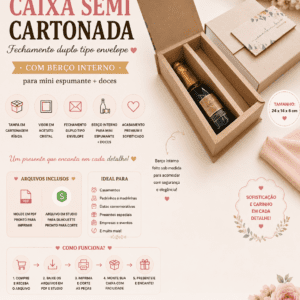 Caixa Semi Cartonada - Chadon e Doces - Para Casamento/ Padrinhos