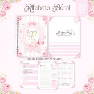 Encadernação - Coleção 2027 - Tema Alfabeto Floral
