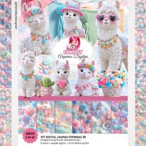 Kit Digital - Lhamas Fofinhas